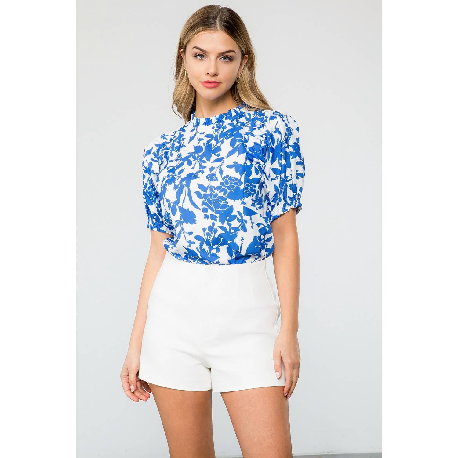 Adelle - Flower Puff Sleeve Top