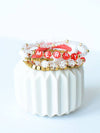 Merry and Bright Christmas Holiday Red & White bracelet set