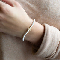 Faith Over Fear Cross Bracelet, 3mm-Howlite | Christian