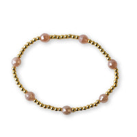 Gold Beaded Bracelets-Dot, Sunstone