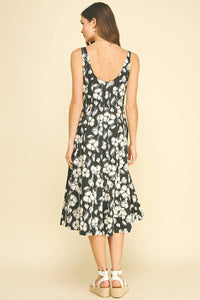 SUZETTE - FLORAL PRINT FLARED MIDI DRESS
