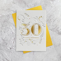 Age 30 Letterpress Style Card