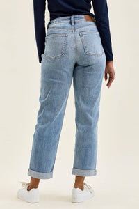 Mid Rise "BILLIE" Boyfriend Light Iced Indigo