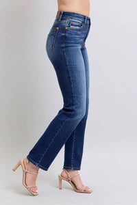 Lara - Vintage Wash Thermal Straight Jeans