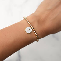 Faith Over Fear Cross Charm Bracelet-White Enamel 3mm