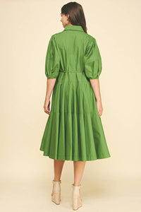 PAYTON - BUTTON DOWN TIERED MIDI DRESS