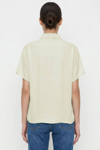 Minimalist Drop Shoulder Button Up Blouse