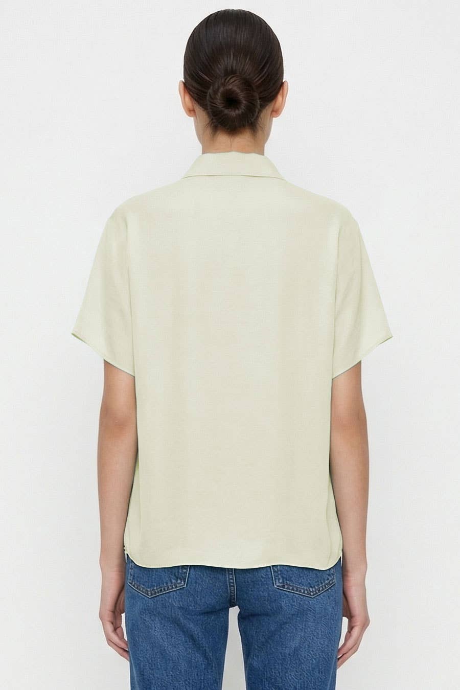Minimalist Drop Shoulder Button Up Blouse