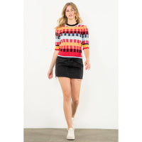 Michelle - Short Sleeve Textured Knit Top