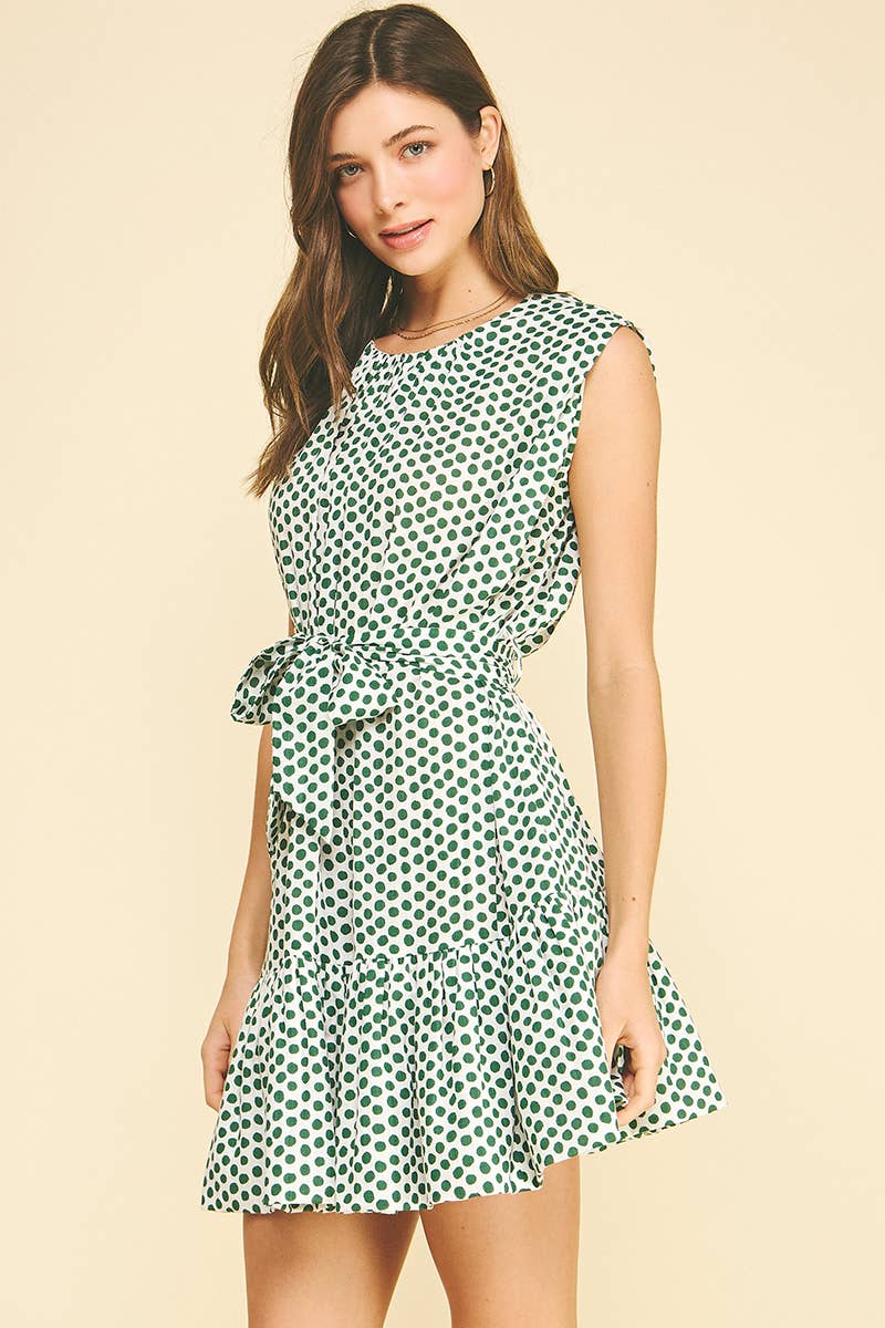 ARIEL - POLKA DOT TIERED MINI DRESS