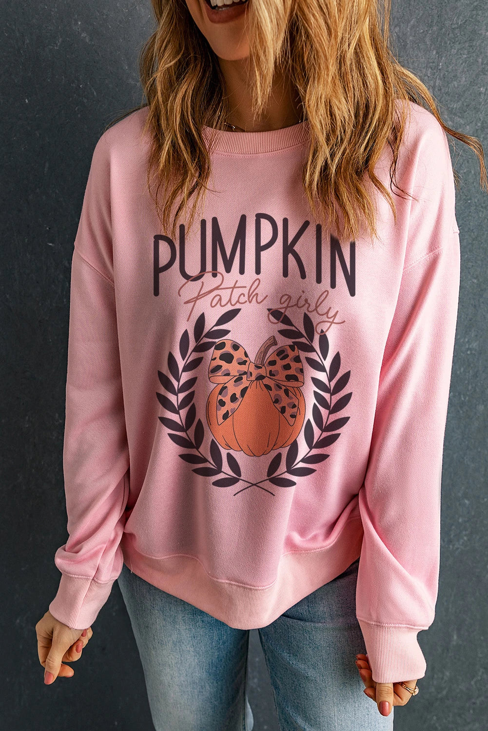 Maribel - Pink Leopard Pumpkin Sweatshirt