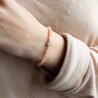 Faith Over Fear Cross Bracelet, 4mm-Sunstone | Christian