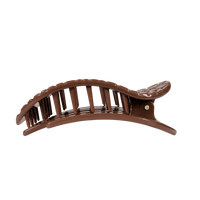 Brown Crocodile | Large| Flat Round Hair Clip