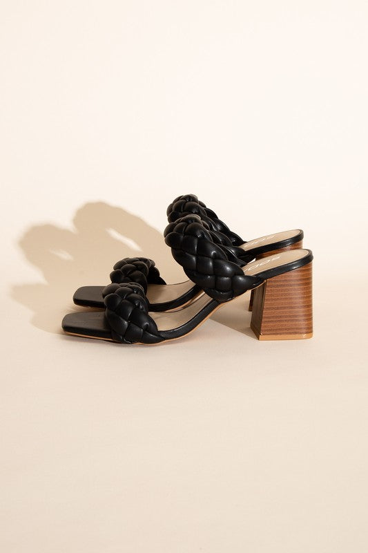 Amy Braided Stras Mule Heels