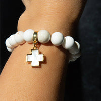Cross Charm, Mother of Pearl, Charm Bar | Charm Necklace or Bracelet