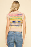 Julia- Pattern V-Neck Sweater Vest