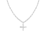 She's Classic Cross Drop Necklace in Silver