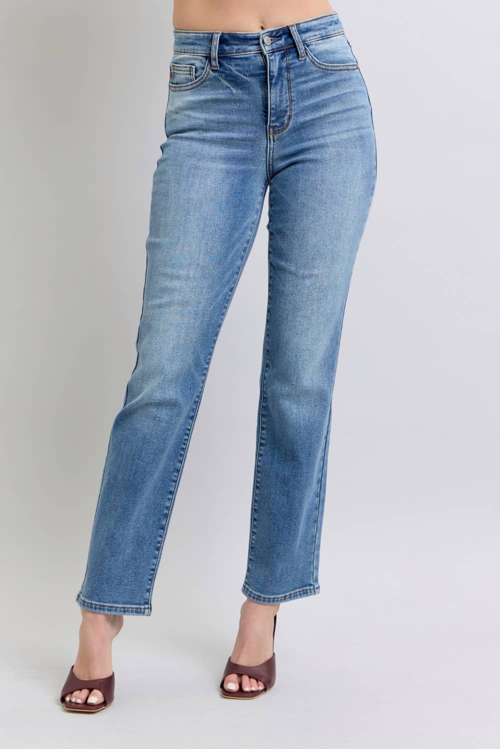 Shiloh - Vintage Wash Thermal Straight Jeans