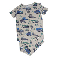 Trucks Diggers Construction Big Kid Pajama S/S