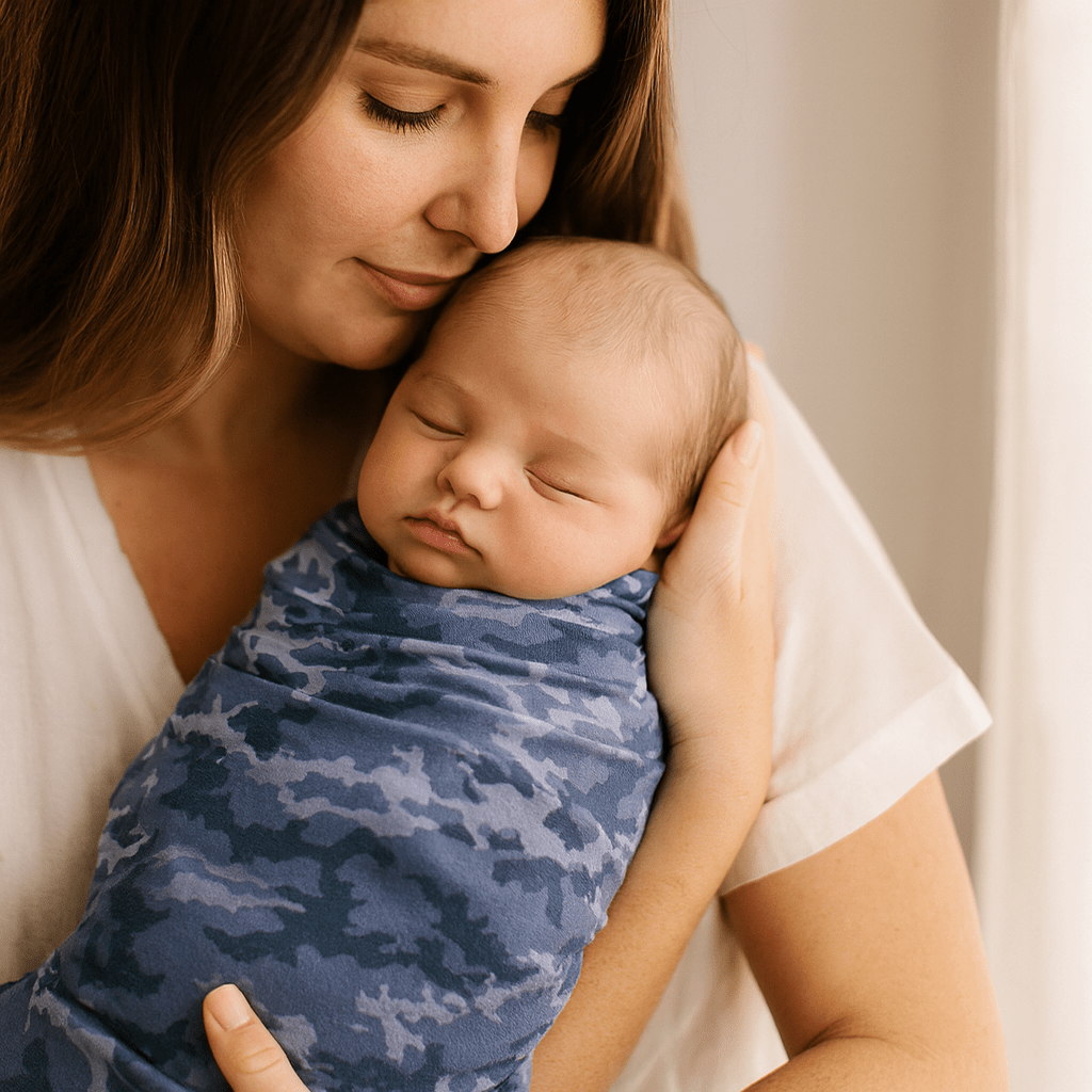 Blue Camouflage Swaddle