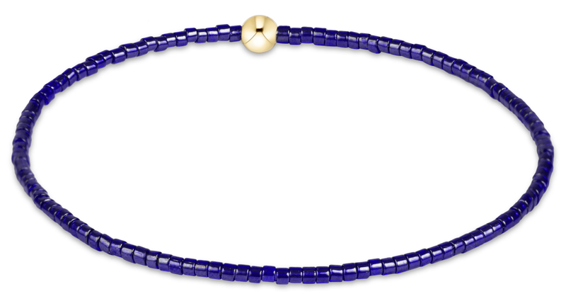 Extends Hope Classic Bracelet - Iridescent Navy by eNewton — iridescent navy seed beads with 14kt gold-filled, 7.25 inch extends size, at Adelyne's Boutique & Gifts in Tomball, Texas