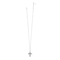 Byzantium Cross Necklace silver-plated chain with crystal accents