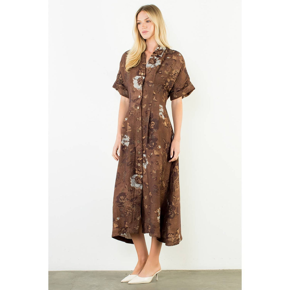 Lauren - Button Up Long Floral Dress