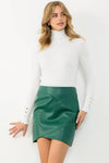 Green Leather Skirt