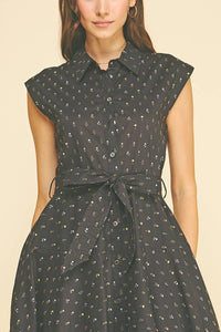BLAIR-  FLORAL BUTTON DOWN MIDI DRESS