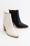 POINTED-TOE BLOCK HEEL CHELSEA BOOTIES