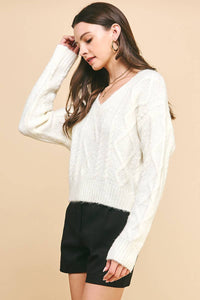 Textured Cable Knit Sweater