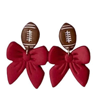 Football & Bow Earrings   