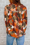 Abstract Leopard Long Sleeve Blouse