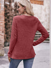 Amy Round Neck Button Fitting Pullover