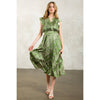 Gwen-Flutter Sleeve Print Tiered Dress