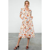 Sonia-Short Sleeve V Neck Floral Dress