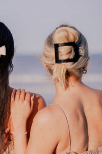 Jet Black | Large | Flat Square Hair Clip