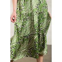 Gwen-Flutter Sleeve Print Tiered Dress