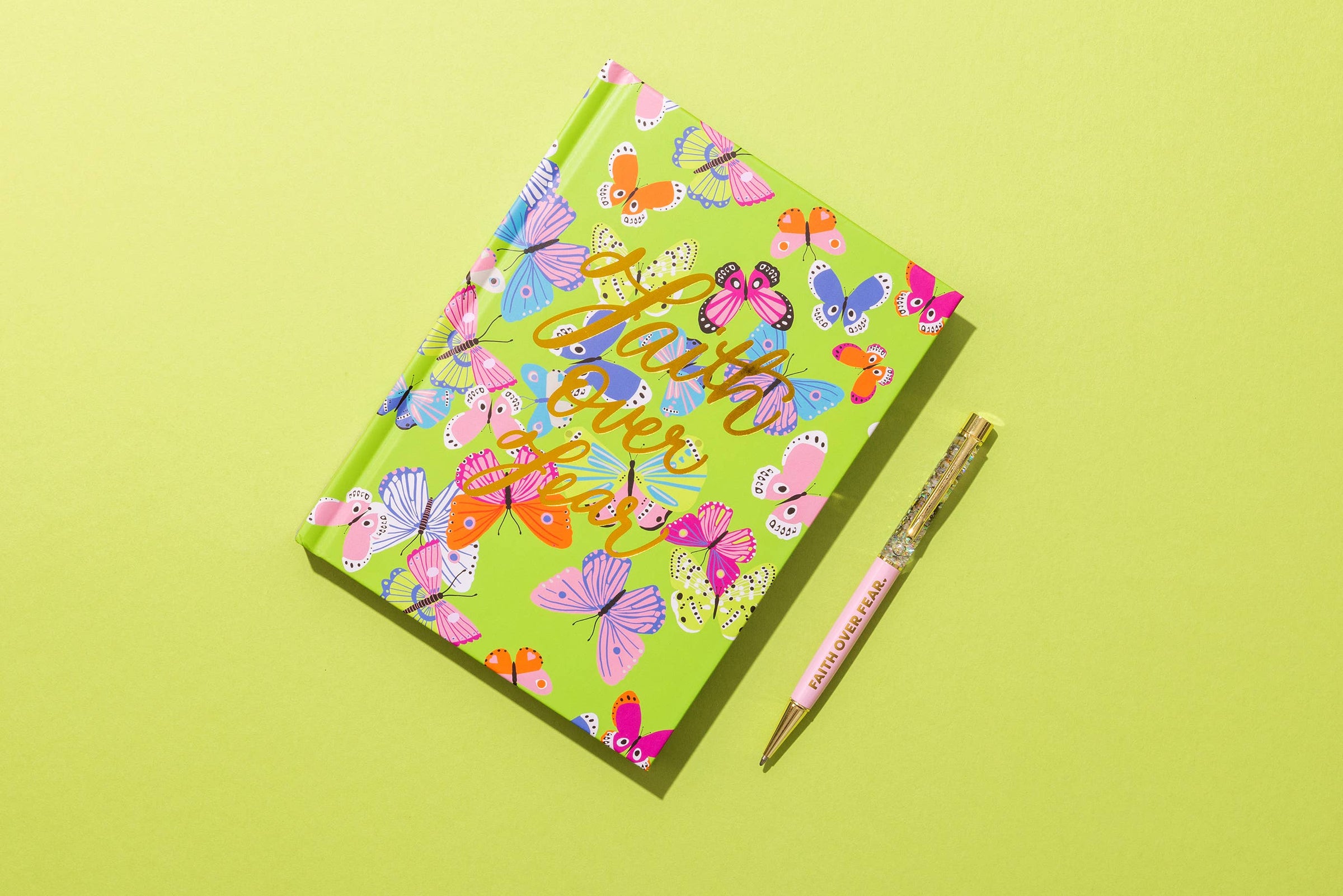 Pen - "Faith Over Fear" - Pink w/ Pearl Confetti