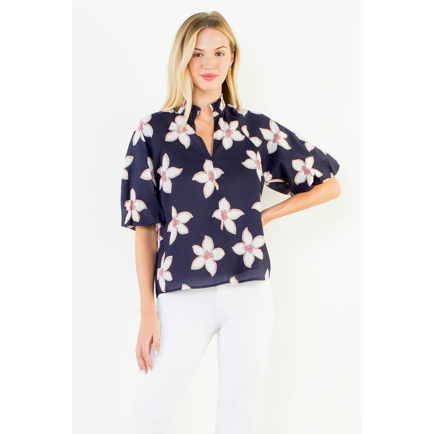 Melody - Flower Puff Sleeve Top