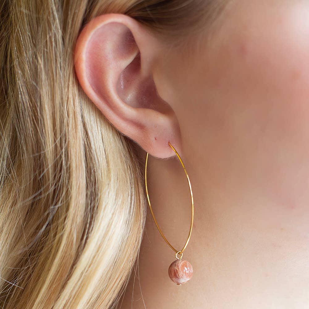 Sunstone Gemstone Drop Earrings