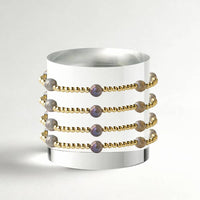 Gold Beaded Bracelets-Dot, Labradorite