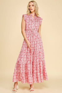 Mariah - Mint Floral Tiered Maxi Dress