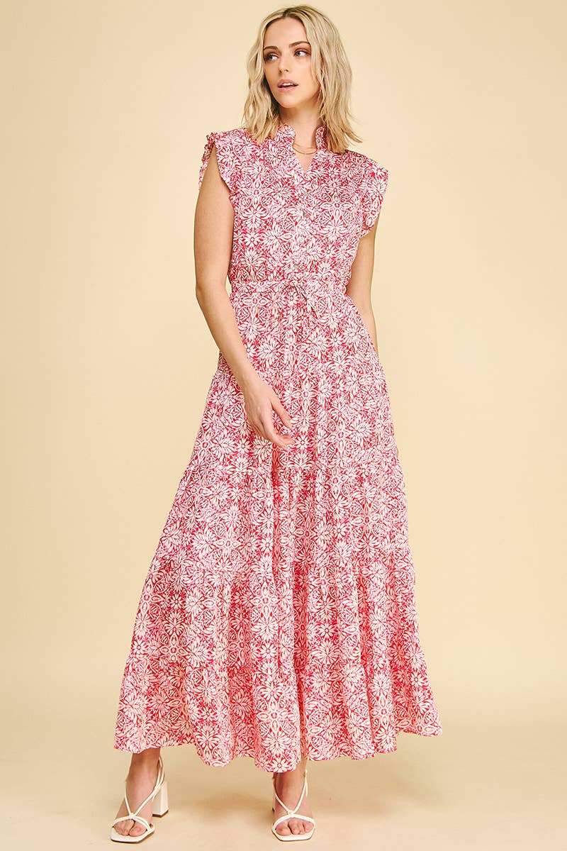Mariah - Mint Floral Tiered Maxi Dress