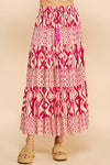 Val Geo Print Tiered Maxi Skirt