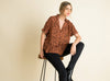 Marla-Collared Print Blouse