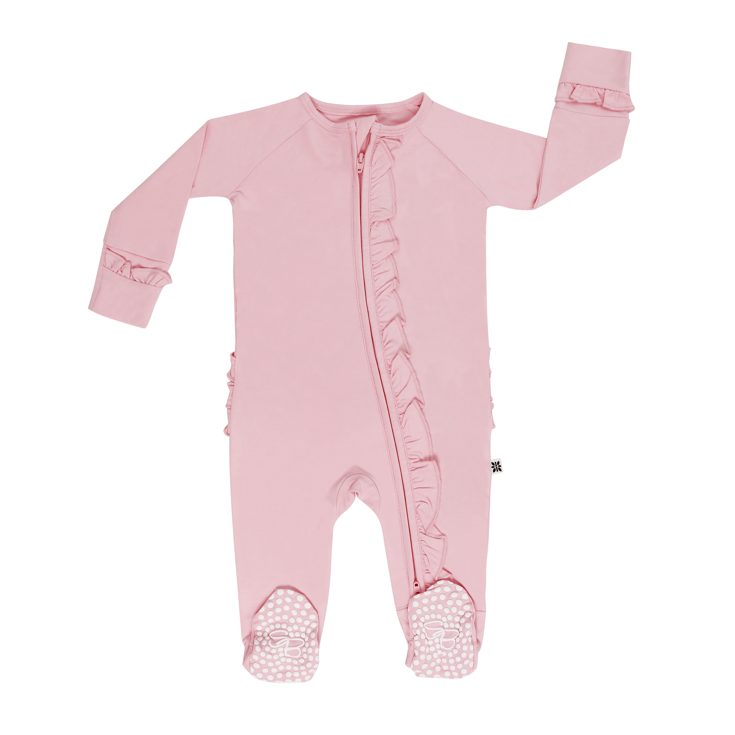 Candy Pink Ruffle Footie
