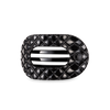 Flat Round Hair Clip | Medium | Jet Black Quilted