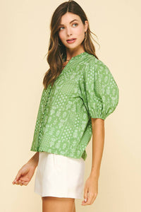 MADISON- FLORAL BUTTON DOWN BLOUSE TOP