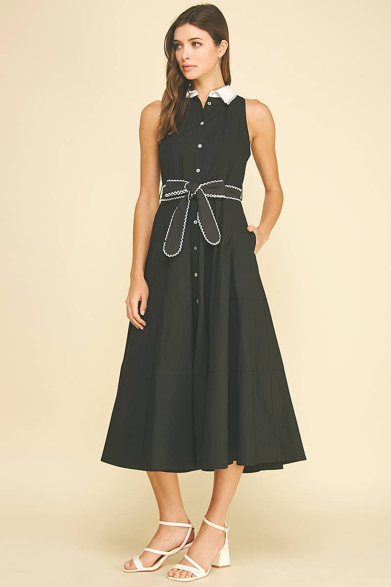 Amanda - RIC RACE TRIM DETAILED MIDI DRESS